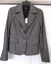 Talbots Tweed Jacket Coat Lighter Weight Wool Blend Tailored Black Multi 8 NWT - £35.40 GBP