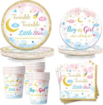 96Pcs Twinkle Twinkle Little Star Gender Reveal Party Supplies, 24 Guests - $35.99