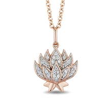 Enchanted Disney Fine Jewelry Sterling Silver 1/10 CTTW Jasmine Pendant Necklace - £140.58 GBP