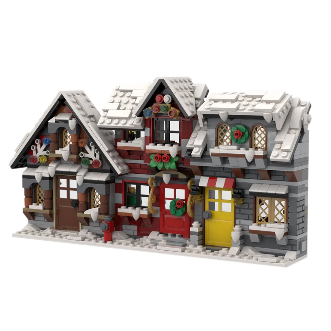 822Pcs Three Little Winter Houses Bricks Model MOC-58700 Building Block Set Toys - £167.73 GBP