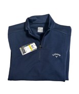 NEW CALLAWAY GOLF 1/4 ZIP PULLOVER NAVY MEDIUM  CGKFD0C5 FRONT POCKETS - $29.65