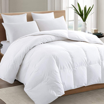 Premium 2100 Series Queen Comforter All Season Breathable Cooling White Comforte - £42.31 GBP
