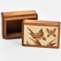 Northwoods Wooden Parquetry Butterflies Mini Trinket Box - £19.73 GBP