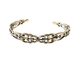 Vintage Sterling Silver Carolyn Pollack Filigree Swirl Cuff Bracelet - £72.93 GBP