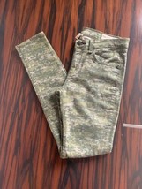 Euc Rag &amp; Bone Khaki Green Skinny Jeans Puzzle Print Sz 28 - $58.41