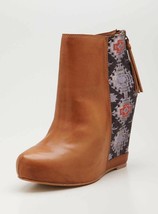 NEW ELLA MOSS Janelle High Wedge Leather Booties (Size 6.5 M) - £47.37 GBP