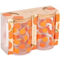 Set of 2 Orange/Clear  Canisters with Bamboo Sealed Lids 33.8 oz - $38.36