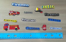Heroes / Firemen and Trucks Iron on Fabric Appliques Pre-Cut - £3.92 GBP