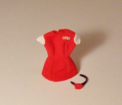 Barbie Doll Fashion Clothes ABC Corduroy Dress Red Headband Flower - £3.14 GBP