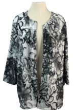 Easywear by Chico&#39;s Annual Bloom Bobby Crinkle Gray Jacket Size 16/18, NWT - £11.20 GBP