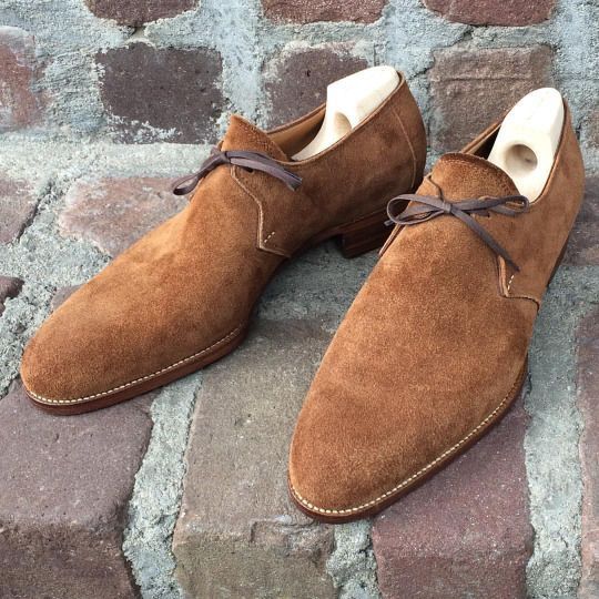 Men's Brown Color Genuine Suede Leather Handmade Rounded Derby Toe Laceup Shoes