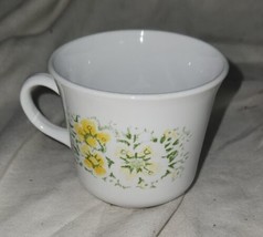 Vintage Corning Corelle Coffee Tea Cup Mug Yellow Flowers - £7.83 GBP