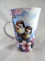 Burton &amp;Burton Bird Porcelain Coffee Tall Mug Birds and flowers 5&#39; tall - $11.87