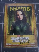 2017 Marvel AMC Guardians of the Galaxy Volume 2 Mantis IMAX Promo Card ... - £4.63 GBP