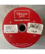 Holiday Lane Wire Edge Ribbon Garland 2.5&quot; x 30ft Gold Velour Metallic - €6,75 EUR