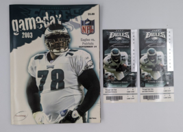 Philadelphia Eagles VS. Patriots 9/14/2003 NFL Gameday Publication w 2 Tickets - £21.74 GBP