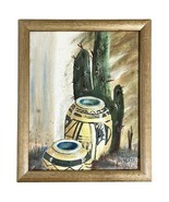 Southwest Art Original Oil Painting Cactus Pottery OOAK Signed M Nolte 9... - $32.34 CAD