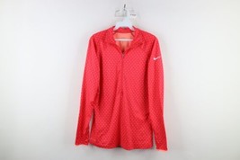 Nike Pro Womens Large Polka Dot Fleece Lined Training Half Zip Pullover Sweater - £31.61 GBP