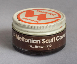 Meltonian Scuff Cover For Shoes Dark Brown Glass Bottle Advertising - $29.68