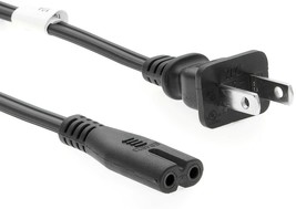 NEW 6&#39; ft 2-Prong Figure-8 Cord AC Power Cord Cable w/o Polarized (C-7/1-15P) - £4.39 GBP