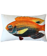 Princess Damselfish Fish Pillow 12x19, with Polyfill Insert - £23.94 GBP