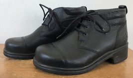 Dansko Black Leather Lace Up Cap Toe Clogs Boots Shoes Womens 36 5.5 NEE... - $49.99