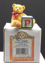 Vintage Cherished Teddies Bear with ABC “P” Block 158488P 1995 NIB Enesco - $11.87