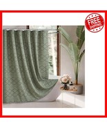 Elegant Sage Green Tufted Shower Curtain, 72x72 - Chevron Texture for Pr... - $555.64 MXN
