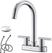 Kenes Ke-9019-5 4 Inch 2 Handle Centerset Bathroom Faucet, Chrome Modern - £64.72 GBP
