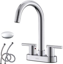 Kenes Ke-9019-5 4 Inch 2 Handle Centerset Bathroom Faucet, Chrome Modern - £65.88 GBP