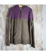 Gander Mtn Guide Series 1/4 Zip Hooded Wool Blend Sweater Purple XL Outdoor - $371.81 MXN