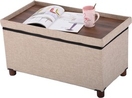 Storage Bench With Wooden Legs For Living Room Ottoman Foot, Ao Lei 30 Inches. - £95.80 GBP