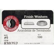 Hillman No. 6 Finish Washer Stainless Steel 100/Box - $18.48
