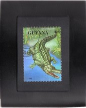 Framed Stamp Art - Postage Stamp from Guyana Featuring Ancient Reptile - $9.99