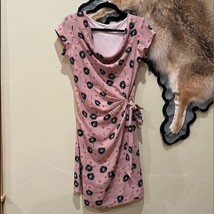 Marisa &amp; Marie Pink Floral Wrap Dress Pink Black Made in Italy Medium  - £28.50 GBP