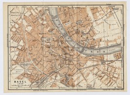 1922 Original Vintage City Map Of Basel / Switzerland - $22.16