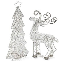 19&quot; Silver Faux Crystal Bling Reindeer - £71.91 GBP