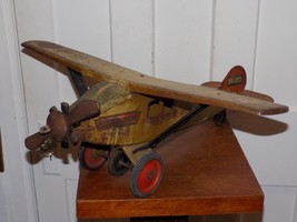 Vintage Keystone Air Mail Pressed Steel Toy Single Engine Airplane - $16,147.42 MXN