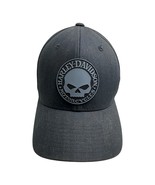 Harley Davidson Hat Fitted Men’s L/XL FlexFit Black Skull - $303.27 MXN