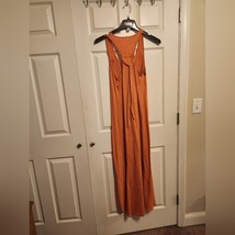 Mudd Hi-Low Maxi Dress - Orange Abstract Floral - Size L - $19.80