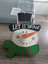 (1) Christmas House LET IT SNOW Snowman Sign-  Wall Decor. New - £12.70 GBP