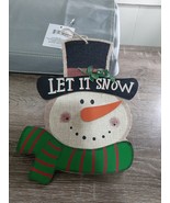 (1) Christmas House LET IT SNOW Snowman Sign-  Wall Decor. New - £12.45 GBP