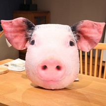 Simulation Animal Head Pillow Pig Bear Panda Doll Soft Realistic Toy Kids Birthd - £19.81 GBP