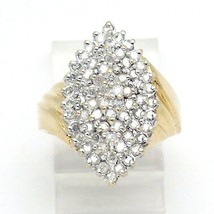 2.10Ct Simulated Moissanite Cluster Cocktail Ring 14K Yellow Gold Plated Silver - £55.37 GBP