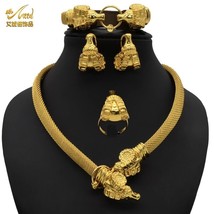 Dragon Ethiopian Jewelry Sets Dubai Gold Color Arab African Nigerian Wedding Jew - £25.46 GBP