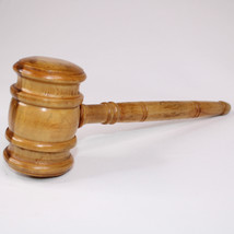 Vintage Wooden Judge Auctioneer Mallet Gravel 10&quot; Long Light Brown Color... - $17.44