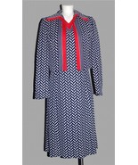 VTG Carillon 2-Pc S/S Knit Chevron Stripes V-Neck Dress &amp; Cropped Jacket... - $64.26 CAD