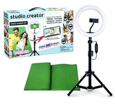 Ring light, Studio Creator Video Maker Kit, Green Screen, tripod &amp; Phone... - £39.79 GBP