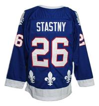 Any Name Number Quebec Retro Hockey Jersey Blue Stastny Any Size image 2