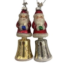 Midwest-CBK Santa Bell Hand Blown Glass Ornament  4.5 inches high NWT NOS - £9.12 GBP